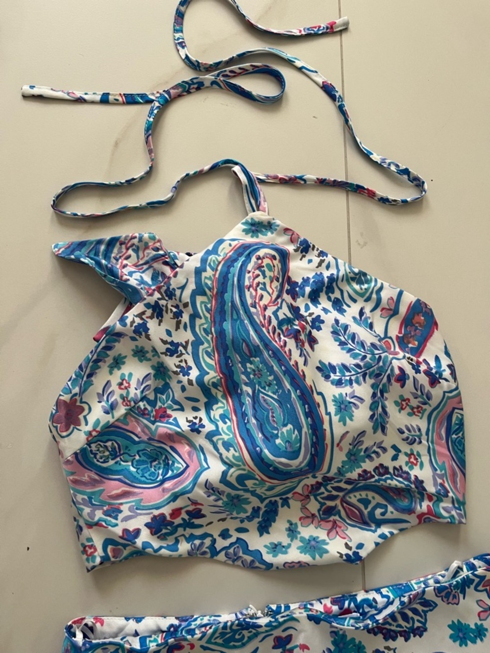Mable High-Rise Paisley Midaxi Skirt in Light Blue with matchy top size small - Picture 8 of 16